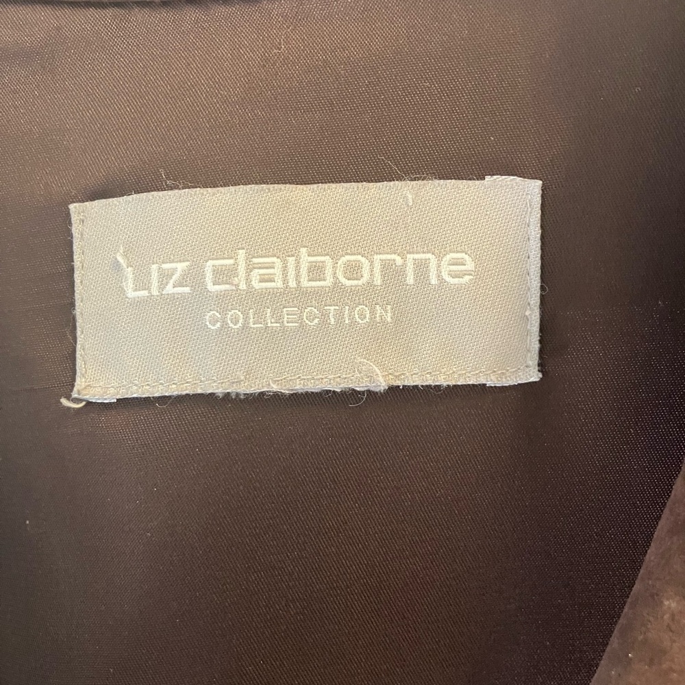 Liz Claiborne Collection Brown Suede Shirt Jacket Sz L - Picture 5 of 9
